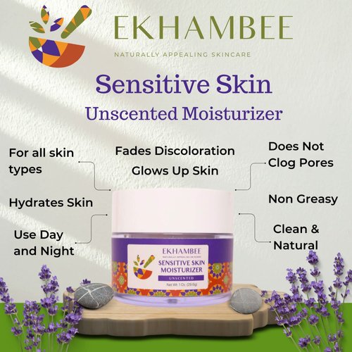 EKHAMBEE Face Moisturizer for Sensitive Skin Face Moisturizer for Women Hydrating Face Moisturizer Unscented Sensitive Skin Moisturizer Mens Face Moisturizer Facial Skin Care Products – 1.75 Oz