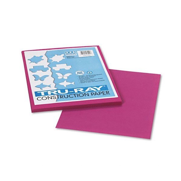 Pacon : Tru-Ray Construction Paper, Sulphite, 9 x 12, Magenta, 50 Sheets -:- Sold as 2 Packs of - 50 - / - Total of 100 Each