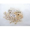 Gold or silver crystal flower hair comb barrette clip bridal clip bridal (Primary color: Silver)
