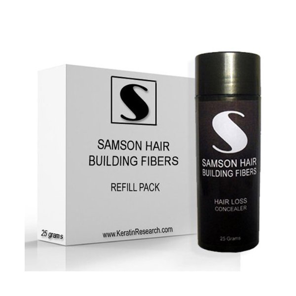 AUBURN Original Samson Hair Building Fibers 50gr COMBO CONTAINER 25gr PLUS 25gr REFILL AUBURN color