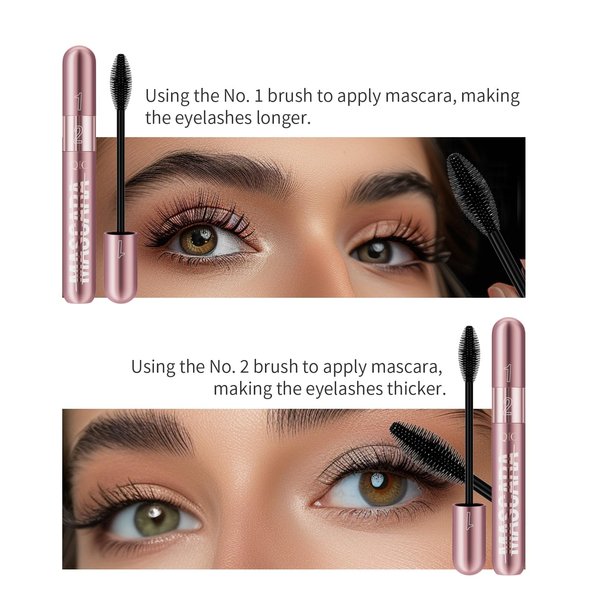 Forever yameili Mascara Brush Set with Long Lasting Mascara Pencil, Pink, black
