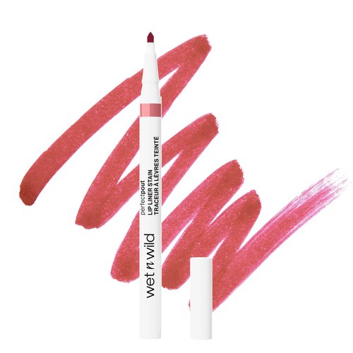 wet n wild Perfect Pout Lip Liner Stain, Long-Lasting Transfer-Proof Formula with Blade-Like Applicator for Precision & Full Lip Coverage, Vegan & Cruelty-Free - I'm Blushing