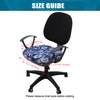 Smiry Printed Office Computer Chair Seat Covers, Stretch Fit Universal Desk Rotating Chair Cover Washable Removable Seat Cushion Protectors - Navy Blue