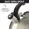 Primula Avalon Whistling Stovetop Tea Kettle Food Grade Wide Mouth, Fast to Boil, Cool Touch Handle, 2.5-Quart, Brushed Stainless Steel