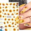 7 Sheets Sunflower Nail Stickers Decals Flower Nail Decals 3D Self Adhesive Spring Summer Nail Art Stickers Floral Designs Nail Art Supplies for Women Nail Manicure Decorations