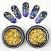 MEILINDS Gold Nail Studs Gems Sparkle Rhinestones Metal Rivets Charms Hollow Moon Star Shaped Artificial Pearls DIY 3D Nail Art Decoration(2 Boxes)
