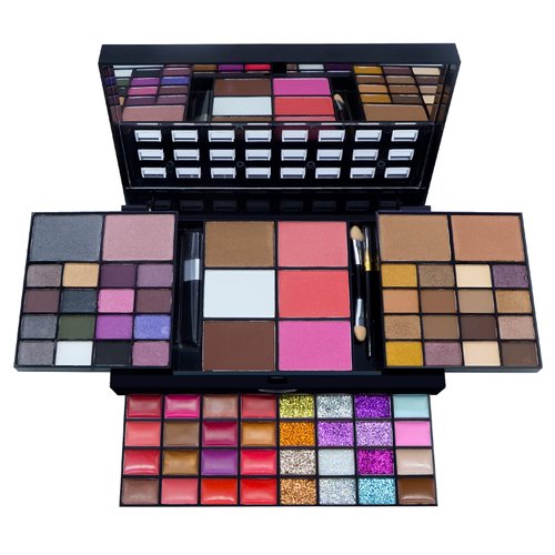 All in One Makeup Kit for Women Full Kit, 74 Colors Professional Makeup Gift Set, Include 36 Eyeshadow, 16 Lip Gloss, 12 Glitter Cream, 4 Concealer, 3 Blusher, 2 Highlight and Contour, 1 Bronzer