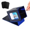 Venssu MTG Deck Box for Commander Display,Card Deck Box Fits 100 Double Sleeved Cards, TCG Card Storage Box with 2 Dividers and 1 Toploader (Black＆Blue)