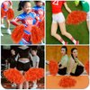 Faxco 12Pack Plastic Pom Poms Cheerleading Pom Poms Sports Dance Cheer Plastic Pom Pom for Rooters,Cheering Squard,Cheering Team (Orange)