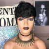 HOTKIS Short Human Hair Wigs for Black Women Pixie Cut Wig Human Hair Short Wigs Human Hair Short Black Wig Natural Hair Short Wavy Wig Layered Cut Short Glueless Pixie Wig with Bangs Short Wig