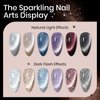SUPWEE Reflective Glitter Cat Eye Gel Polish Sparkle Shiny Nail Polish Gel 6 Colors Magnetic Gel Nail Polish with Magnecti Stick Varnish Soak Off UV Gel