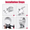 Stainless Steel Exhaust Clamps - Catalytic Converter Repair Parts, 2.5" Narrow Band Clamp, Great for Exhaust Tip, Exhaust Resonator, Exhaust Manifold, Exhaust Flex Pipe, Exhaust Muffler Repair Project