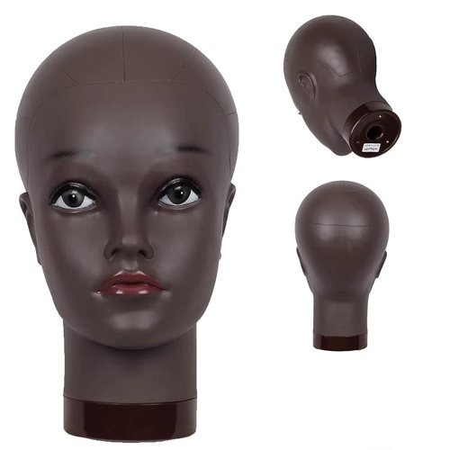 HAIRWAY Female Bald Mannequin Head Manikin Head Professional Cosmetology Face Makeup Doll Head for Wig Making Display Hats Eyeglasses Wig Head with T Pins