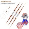 Nail Art Brushes Set - Professional 5pcs Double-Ended Acrylic Nail Art Brushes Liner Detail Thin Brushes for Drawing Design Brushes Gel Builder Brushes 3D Nail Art Tools (White)