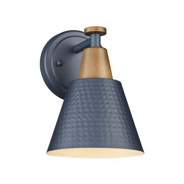 FEMILA 1-Light Wall Sconces, Modern Sconces Wall Lighting with Hammered Metal Shade, Bathroom Vanity Light Fixtures Wall Lamp for Mirror Bedroom, Dark Blue,4FG59B Blue