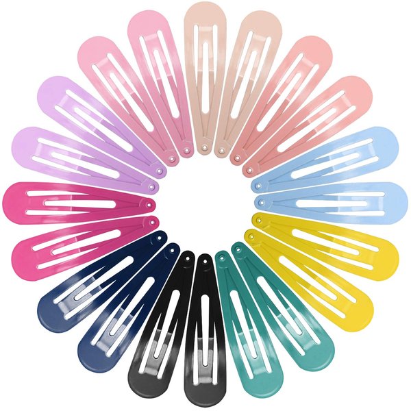 Snap Hair Clips for Women Girls, Funtopia 40 Pcs 7cm / 2.8 Inch Long No Slip Metal Hair Clips Snap Hair Barrettes Hairpins for Thick Hair (Mixed color)