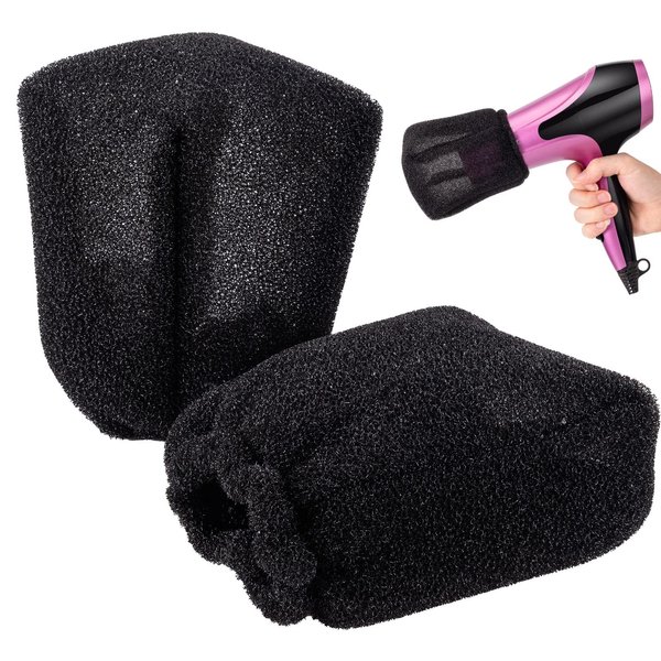 Noverlife 2PCS Hair Dryer Sock Diffuser Cover, Sponge Hair Dryer Diffuser Cover, Soft Hair Dryer Mitten Diffuser, Universal Hair Dryer Hot Sock Diffuser, Diffuser Sock with Elastic Band for Hair Dryer