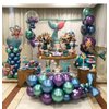 KALOR Teal Blue and Purple Balloons, 60 Pcs 12 Inch Blue Purple Confetti Latex Balloons for Mermaid Birthday Party Decorations