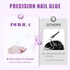 NXJ INFILILA 10Pcs Nail Glue, Super Strength Nail Adhesive for Nail Tips Acrylic Nails Presser Nails Professional Nail Art Glue Long-lasting and Strong False Nail Repair 0.1oz