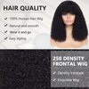 meiliprotea Curly Wigs for Black Women Human Hair Curly Wig with Bangs Wear and Go Glueless Wig Human Hair 250% Density Curly Hair Wig Human Hair Wigs for Black Women