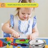 FUNERICA Cutting Play Food Set and Pretend Cookware Set with Realistic Stainless-Steel Pots and Pans and Utensils - Toy Kitchen Accessories Playset for Toddlers and Kids