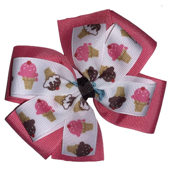 Ice Cream Pinwheel Hair Bow 4"