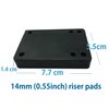 VJ Longboard Skateboard Riser Pads, Rubber, Set of 2, Size 3mm (1/8") 6mm (1/4") 12mm (1/2") 14mm Angle Wedge Riser Pads, Black (14mm)
