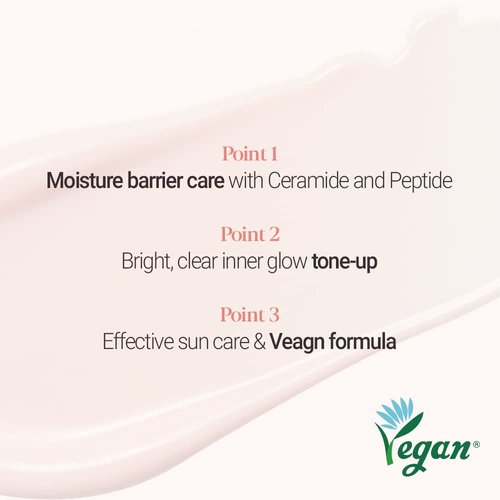 ESPOIR WATER SPLASH SUN CREAM CERAMIDE 60ML, 2 Fl. Oz. | Moisturizing Barrier with CeramideNP Peptide | Tinted Sun Block | Excellent Coverage | Substitute Sunscreen for BB Cream | Korean Base Makeup