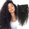Doren Deep Curly Clip In Human Hair Extensions for Women 8Pcs 20Clips 120g 8A Virgin Remy Brazilian Wavy Curly Hair Natural Color 14 Inches