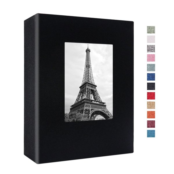 Vienrose Photo Album 4x6 100 Pages Photos Linen Cover Picture Book with Front Window for Baby Wedding Children