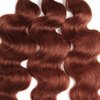 Copper Red Body Wave Bundles Human Hair Color 33 Bundles Human Hair Reddish Borwn Body Wave Bundles Double Weft Brazilian Human Hair Bundles Silky and Soft for Black Women 8 10 12 Inch