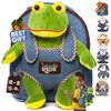 Frog Backpack, Frog Toys for Kids 3-5, Toddler Stuffed Animal Gifts for 2 3 4 5 Year Old Girl Boy