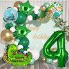 7pcs Dinosaur Balloons, Dinosaur Birthday Number Mylar Foil Balloon Dinosaur Party Party Supplies Dinosaur Birthday Decorations(4th)