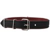 Genuine Black Leather Metal Bone Studs Soft Black Leather Padded Dog Collar 3/4" Wide. Fits 10"-14" Neck.