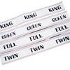Bed Sheet Organizer and Storage Size Label Bands | Sheets Set Organizers for Linen Closet - Labeled Elastic Bedding Sheet Keepers Straps for Organizing Foldable Bedsheet Sets (Queen 4PCs Pack | Cream)