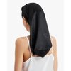LILYSILK Mulberry Silk Sleep Cap 100% 19 Momme Long Silk Bonnet for Curly Hair, Night Cap for Sleeping, Silk Hair Wrap for Women Black