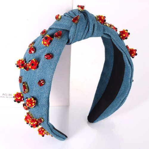 ZITULRY Animal Headband for Women Enamel Birds Giraffe Bee Knotted Headband Jeweled Summer Top Knot Headband Boho Summer Hair Accessories Party Decorations Gifts, Blue