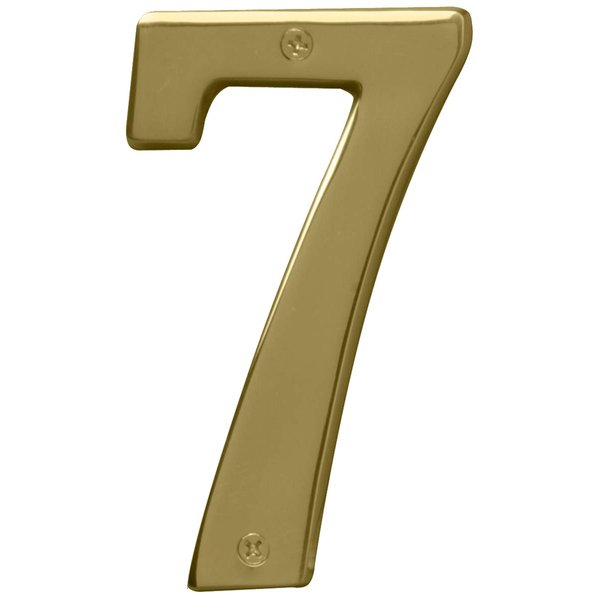 Hy-Ko Products BR-51PB/7 Prestige House Number 7 (SEVEN) 5" High, Polished Brass Finish, 1 Piece
