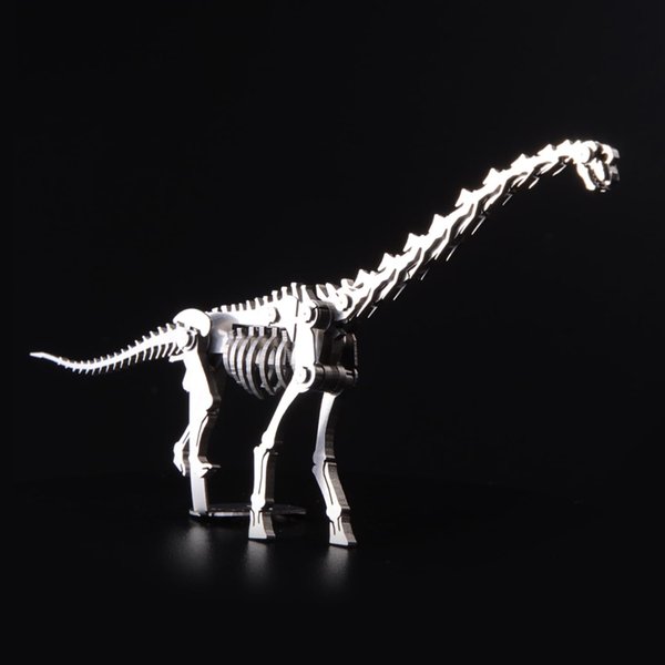 Microworld 3D Metal Puzzle, Dinosaur 3D Puzzle for Adults, Steel Warcraft Collection Challenge DIY Animal Art Craft Decoration Mini Puzzles for Teens - Brachiosaurus