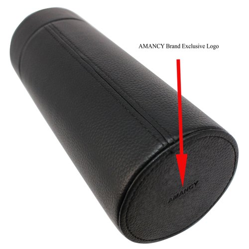 AMANCY Old Fashioned Cigar Holder Case with Outside Hygrometer,Vintage Cedar Wood Lined Portable Travel Leather Cigar Humidor Jar