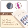 Mowyem 24 PCS Press On Nails Square Fake Nails Press Ons Short Nails Red False Nails Glossy Stick On Nails for Women Girls Manicure Decoration Accessories (Love)