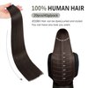 JESSBO Tape in Hair Extensions Human Hair Straight Dark Brown 100% Brazilian Human Hair 16 inch 20pcs 40g/pack Seamless Skin Weft Tape in Extensions for White Women (16 Inch #2 Dark Brown)