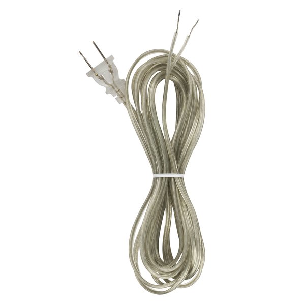 Satco - 15' Clear Silver Cord Set Spt/