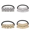 Xiwstar 4Pcs Rhinestone Hair Ties Ponytail Holder Elastic Crystal Wedding Party Hair Bands Ropes for Women Girls