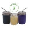 Short Stainless Steel Straws, 6 Inch Bent Thin Metal Straws with Cleaning Brush & Bag, Reusable Drinking Short Metal Straw for Cocktail, Small Cups, Half Pint Mason Jars, Portable Metal Cocktail Straw