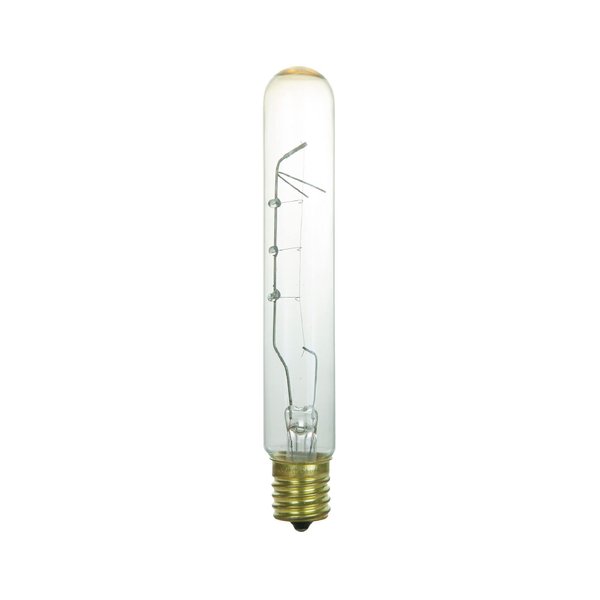 Sunlite 01990-SU Incandescent T6.5 Tubular Light Bulb, E17 Intermediate Base, 40 Watts, 290 Lumens, Dimmable, Mercury Free, 2600K Warm White, Clear Glass, 1 Count