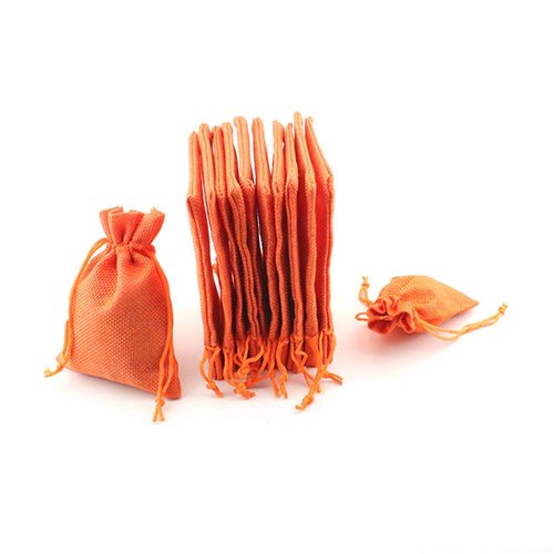 Tvoip 30Pack Burlap Bags with Drawstring Gift Bags Jewelry Pouch for Wedding Party and DIY Craft (Orange, 4 x 5.5 Inch)