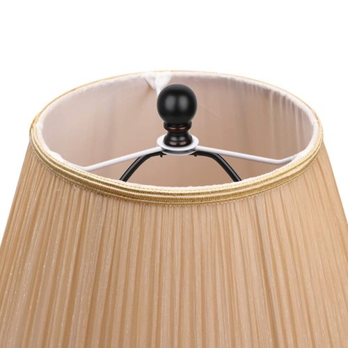 Helunsi 8 Inch Lamp Harp, 2 Set Black Lamp Shade Harp Holder with Finial, DIY Detachable Replacement Lampshade Adapter Harp Bracket Hardware for Table & Floor Lamps Accessories Parts Repair - Metal