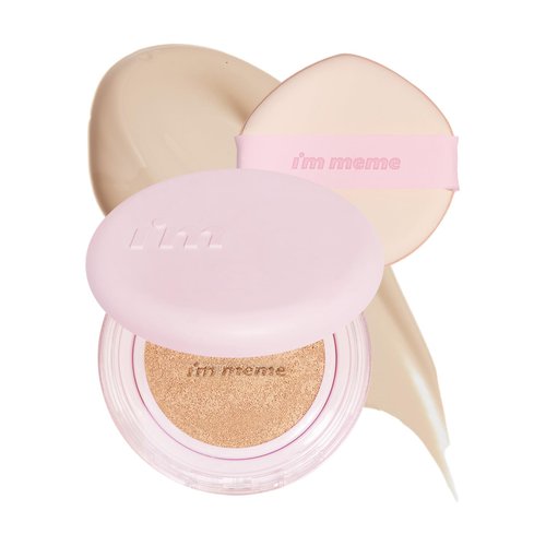 I'M MEME Wonder Velvet Cushion Foundation | Semi-Matte Cushion | Lightweight, High Coverage, Skin Moisturizing, Anti-darkening, Light Foundation makeup, Korean Cushion Foundation | 02 Beige