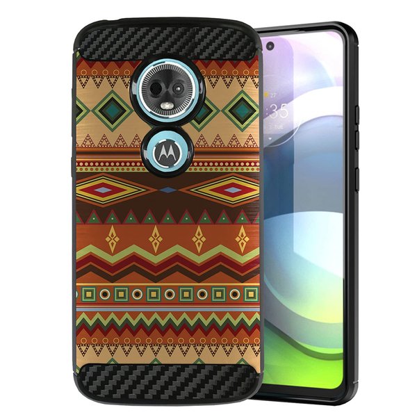 CasesonDeck Case Compatible with [Moto E5 Play | Moto E5 Cruise] Moto E5 Play Case, [Carbon Flex] Slim TPU Case Shock Enhanced Grip Rubberized Exterior (Autumn Tribal Pattern)